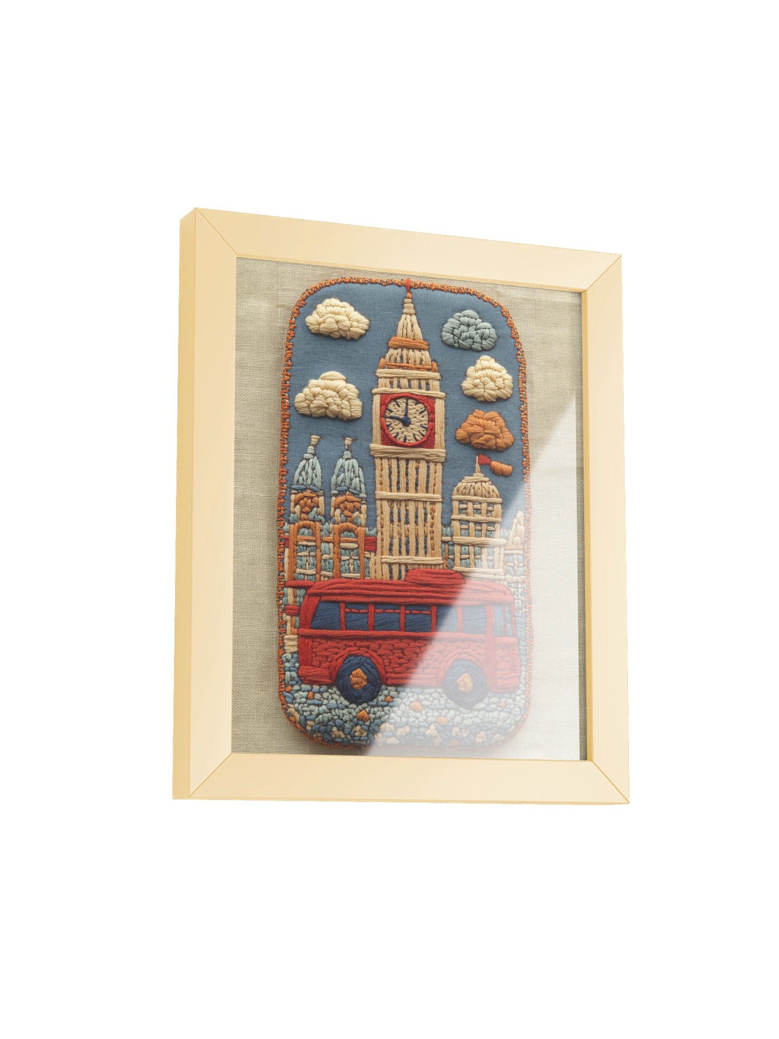 A Little London Adventure | Embroidery-Style Wall Art — Framed Print product image (14)