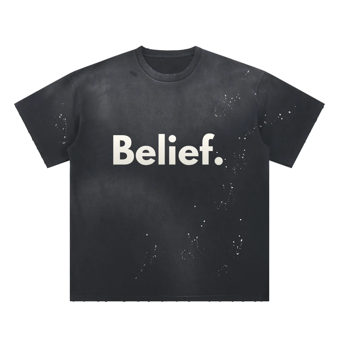 Belief. Hand-Frayed Sunfade Paint Splatter T-Shirt product image (1)