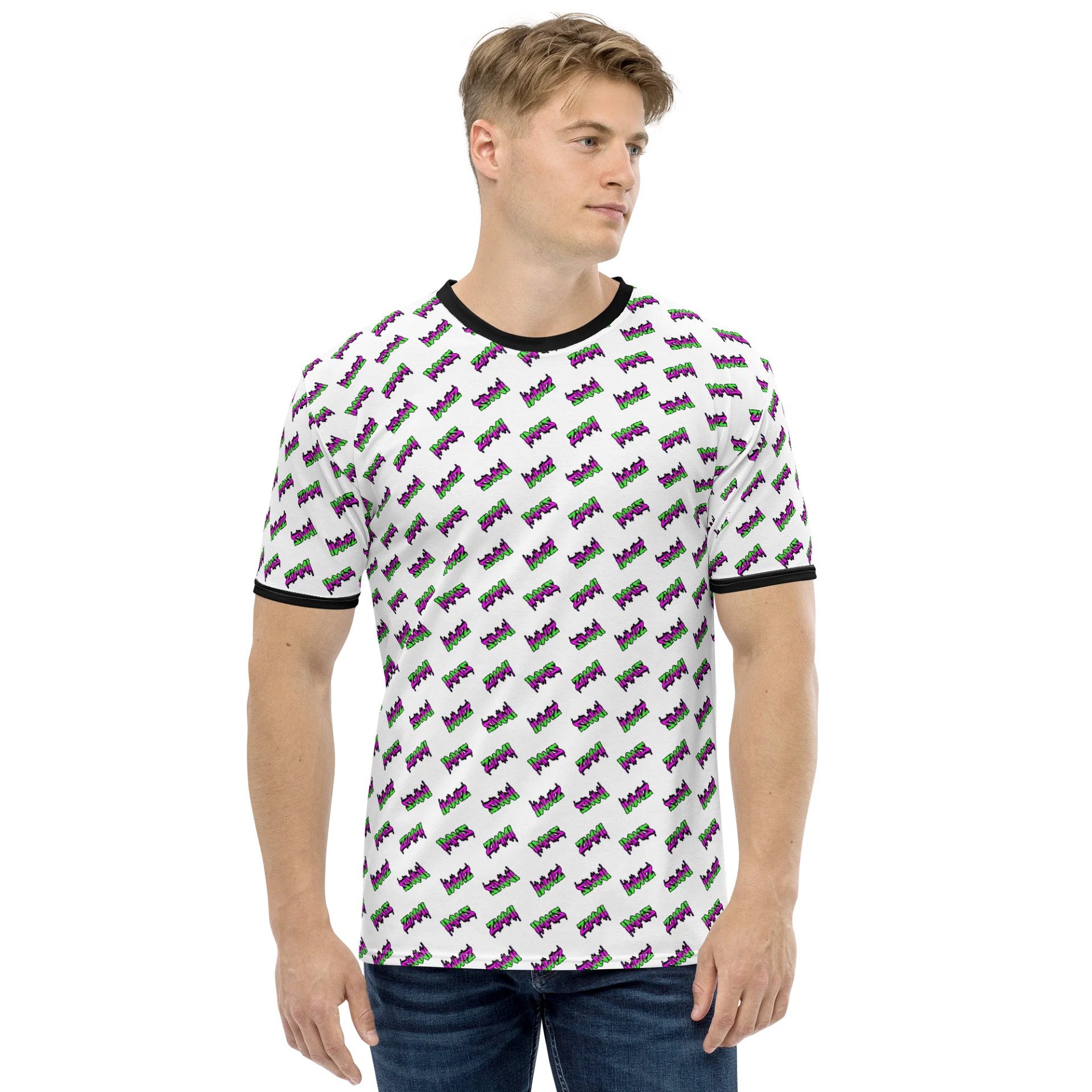 👾 ZIMMI All-Over Logo Tee – Glitch Print Edition product image (2)