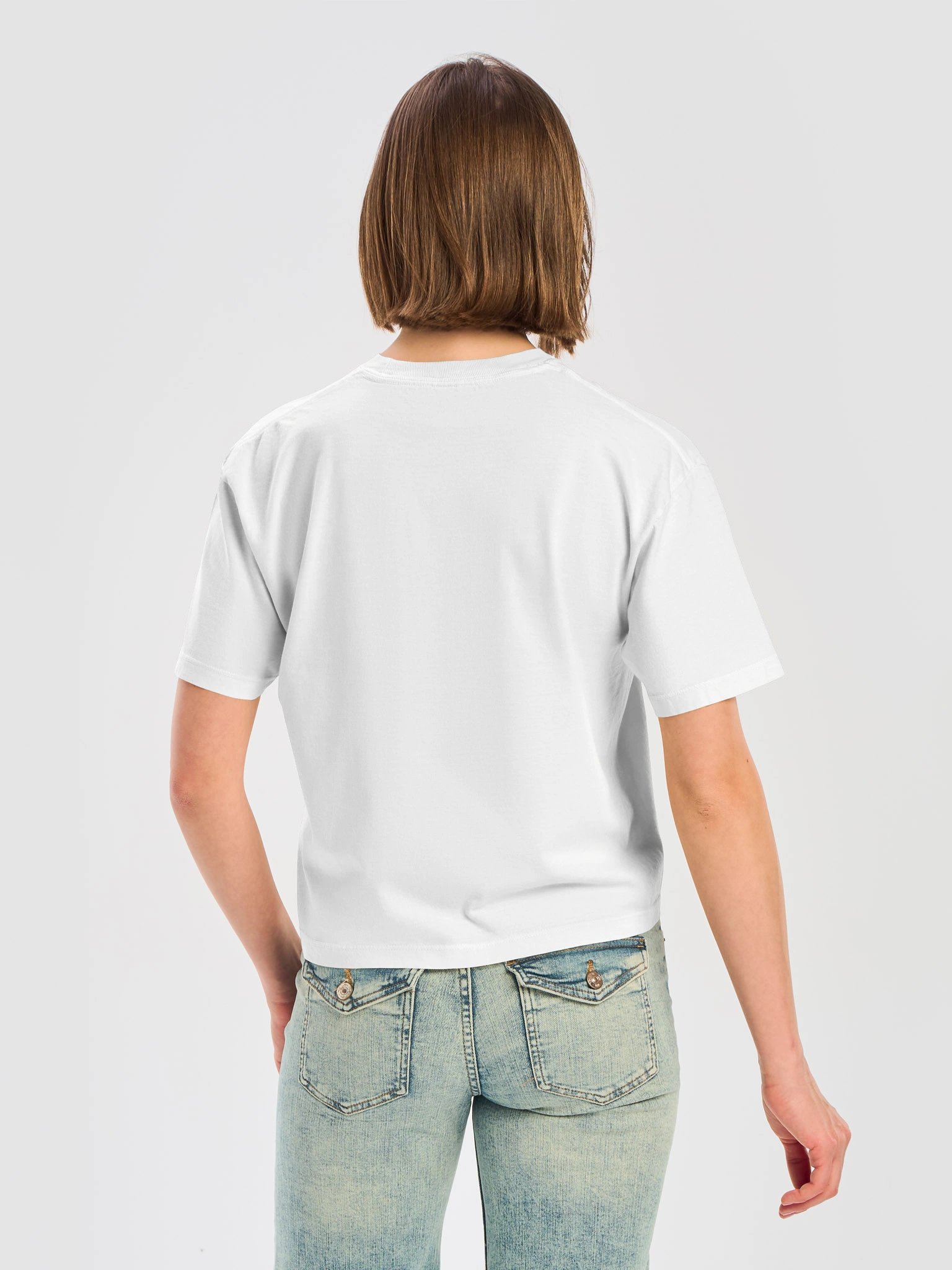 womens mid - high waisted tee white shirt product image (6)