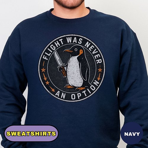 Make a statement with this hilarious “Flight Was Never an Option” penguin design, perfect for anyone who loves penguins, avia...