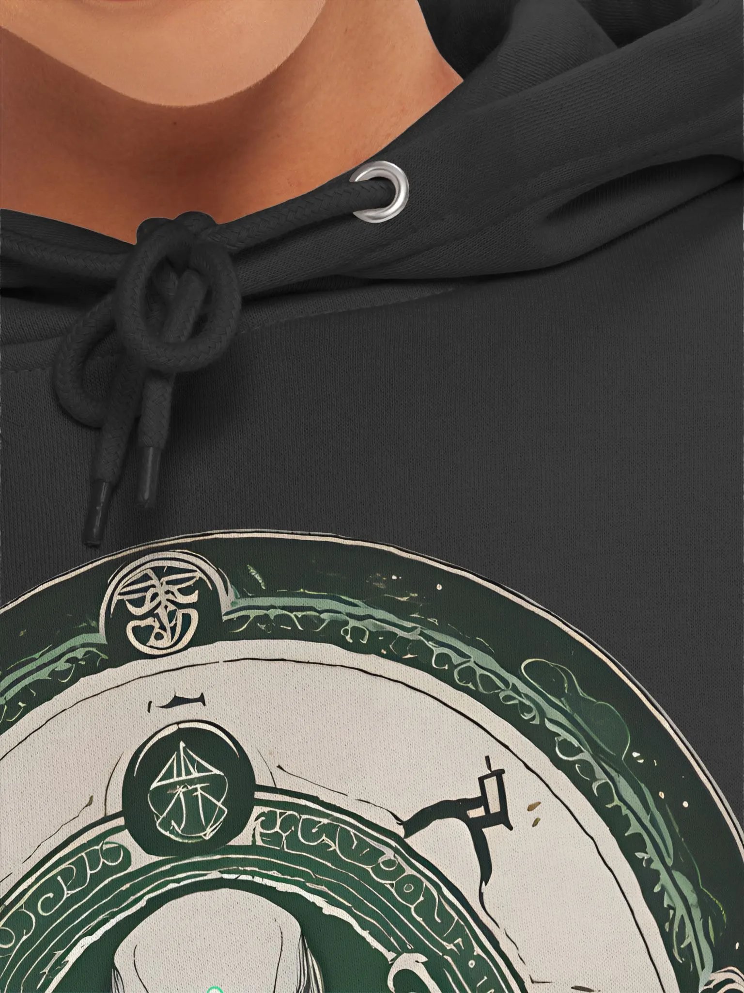 Circular Cthulhu Face with Runes - Hoodie product image (51)