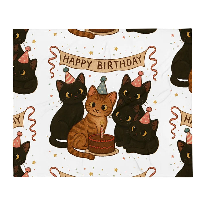 cat birthday Throw Blanket product image (1)