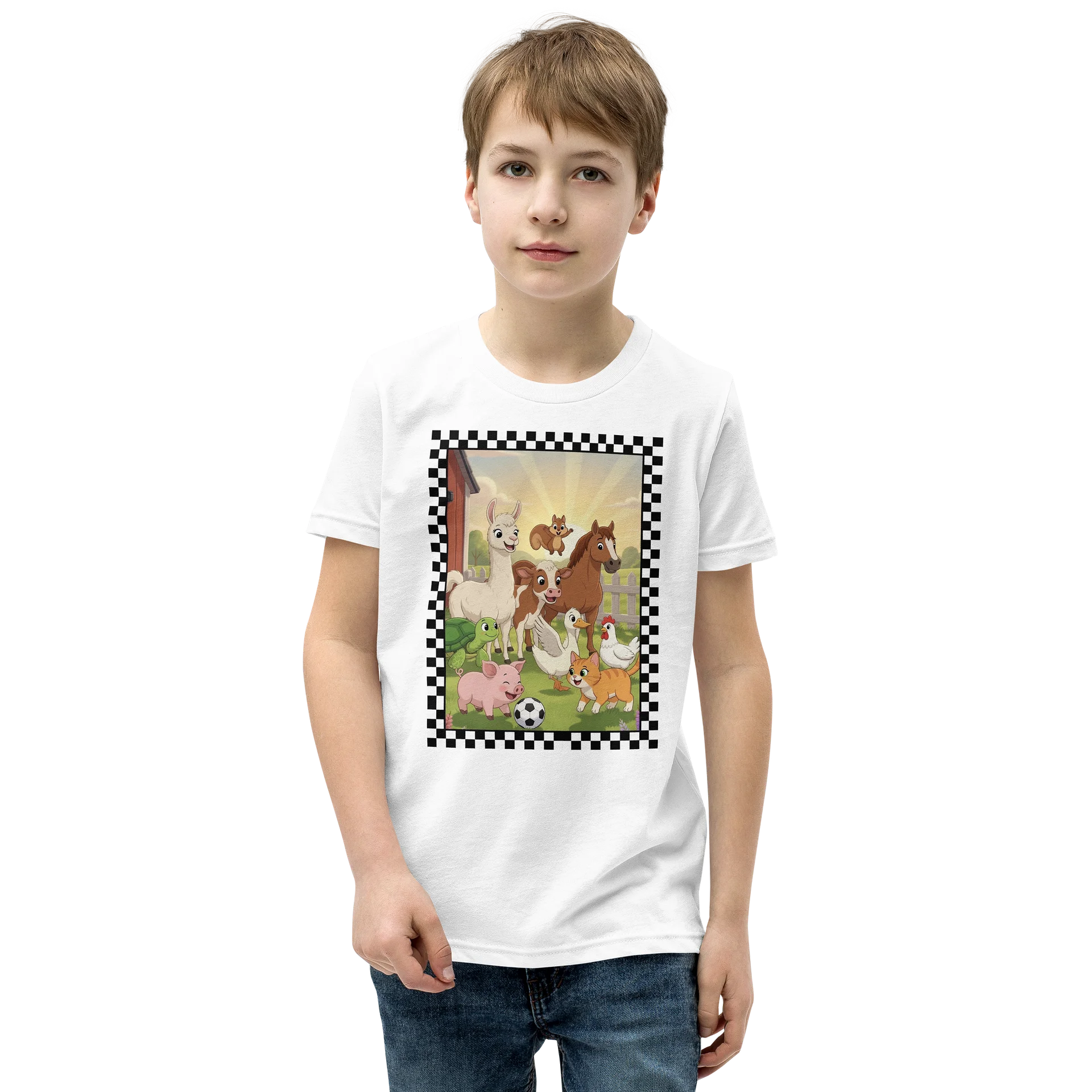 Farm Animals Play Soccer Youth Tee product image (1)