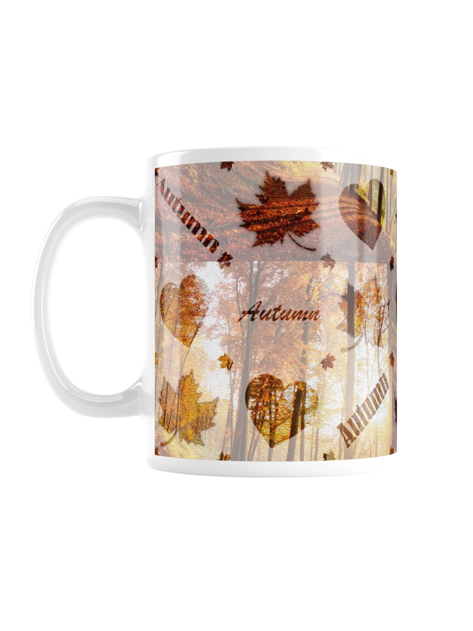 Mug for Autumn Lovers – Fall Leaves & Hearts product image (1)