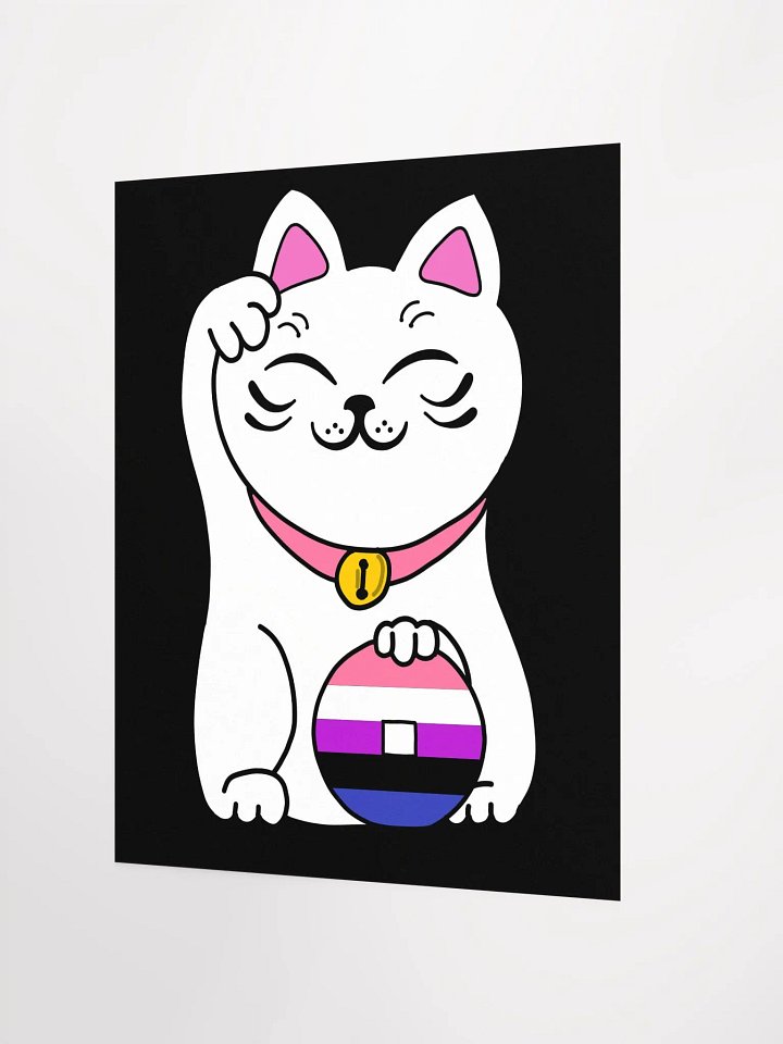 Maneki neko genderfluid pride poster product image (2)