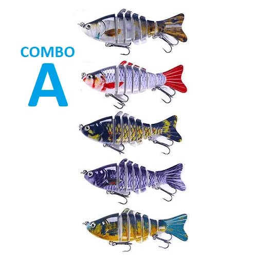 5-Piece Multi-Jointed Bionic Swimbait Set - 6-Segment Lifelike Crucian Carp Lure Kit product image (6)