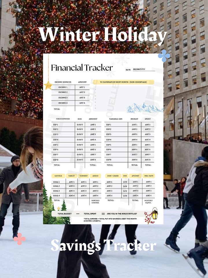 Winter Holiday: Budget Planner (PDF & Template) product image (1)
