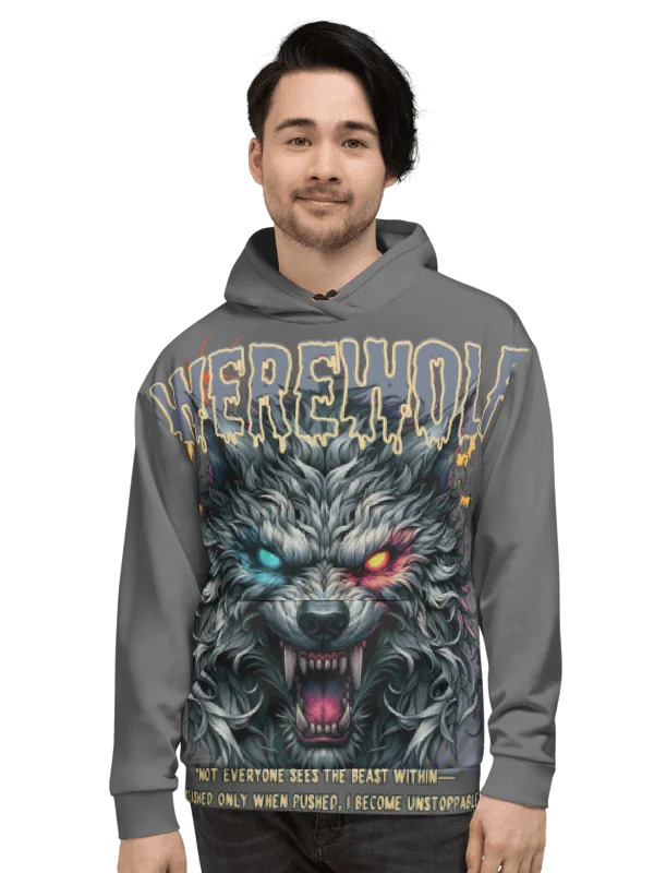Werewolf Graphic Hoodie – Full Print Horror Streetwear Hoodie for Men & Women | Anime Wolf Aesthetic product image (2)