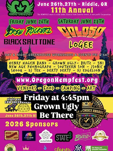 Come see us at the Oregon Hempfest next Friday! Full hour set!