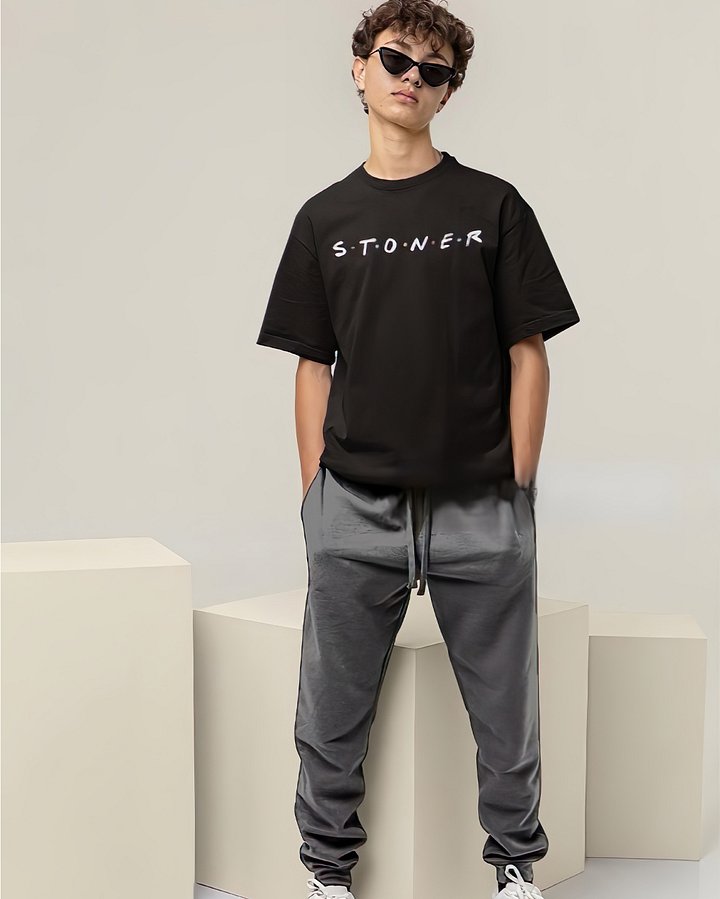S.T.O.N.E.R. FRIENDS TEE BLACK w WHT product image (2)
