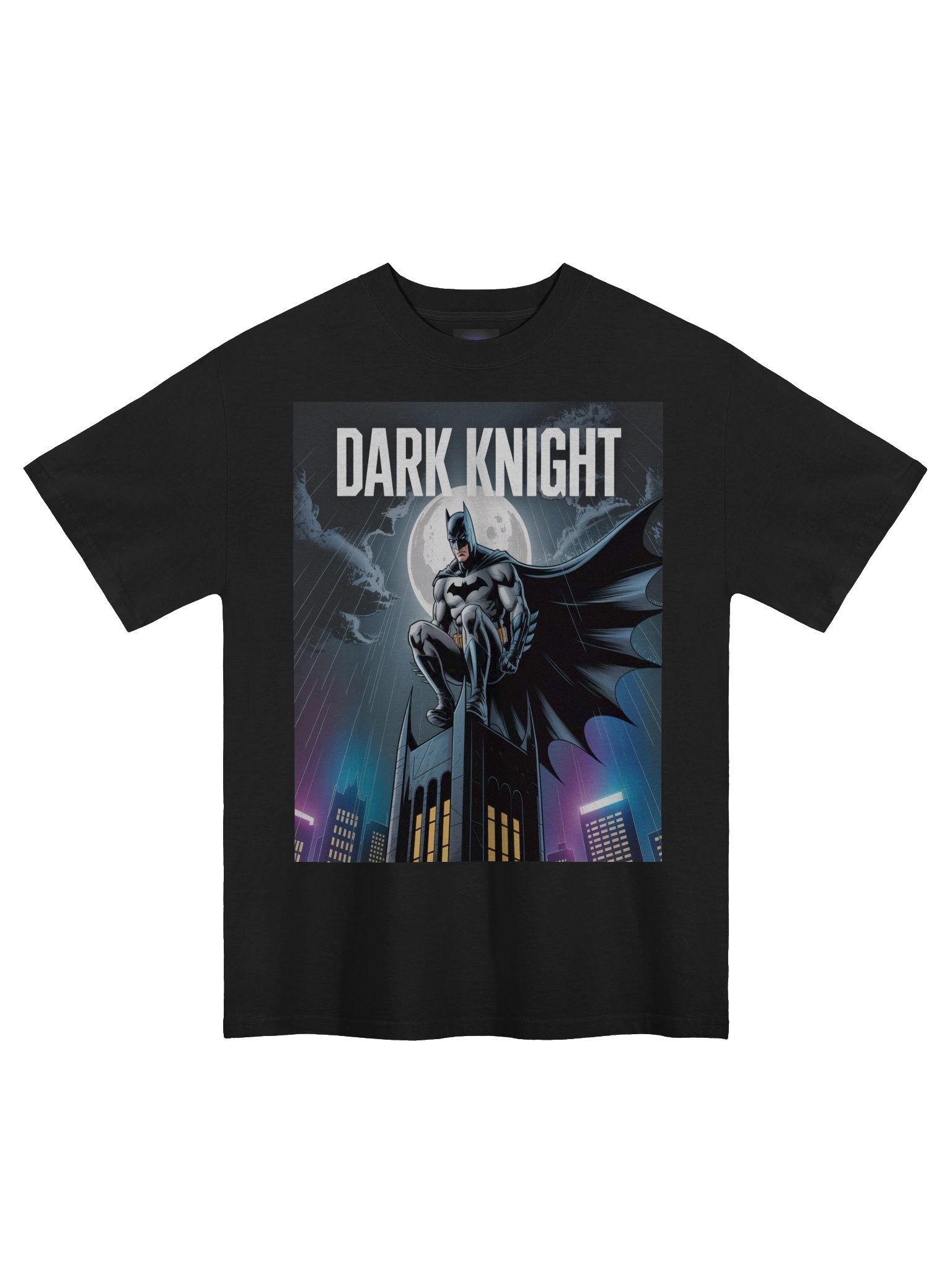 Storm Sentinel: Dark Knight Batman Oversized Faded T-Shirt product image (3)