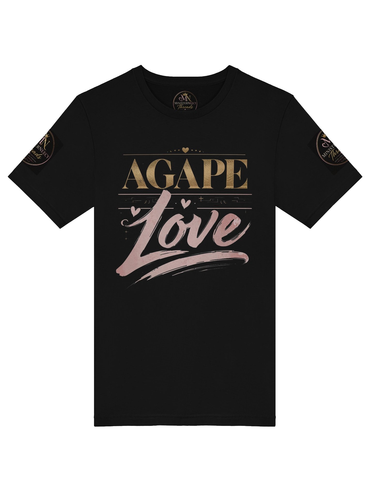 AGAPE Love — Gold & Pink Brush Script Tee product image (5)