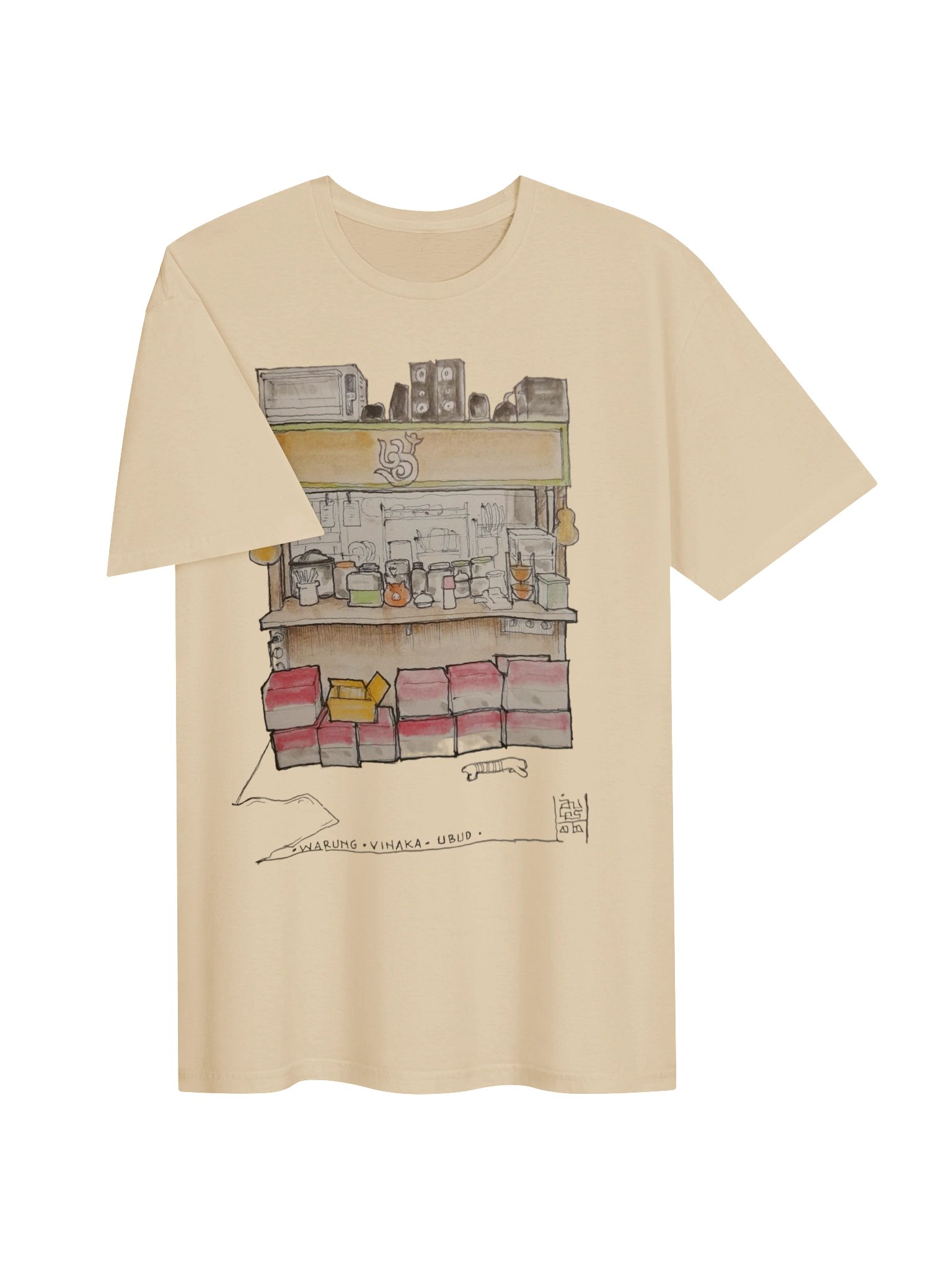 Ubud Warung | Hand-Drawn Bali Sketch T-Shirt product image (4)