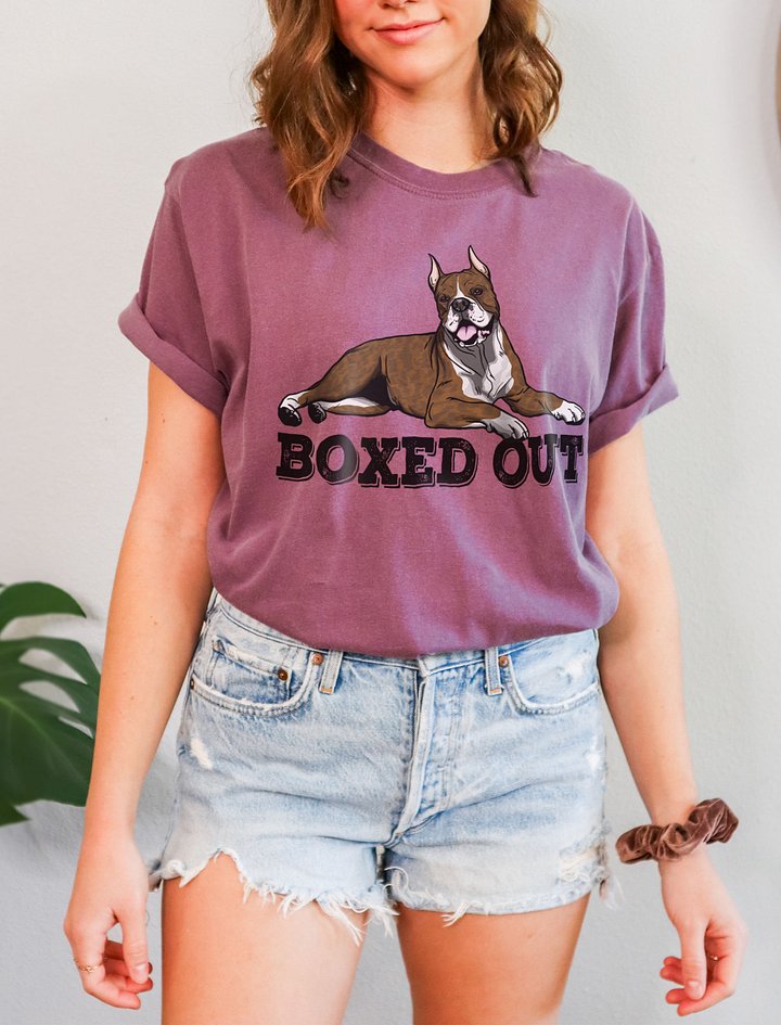 Boxed Out T-Shirt of a Boxer Dog (Brindle) | Funny T-Shirt for Boxer Paw-rents product image (2)