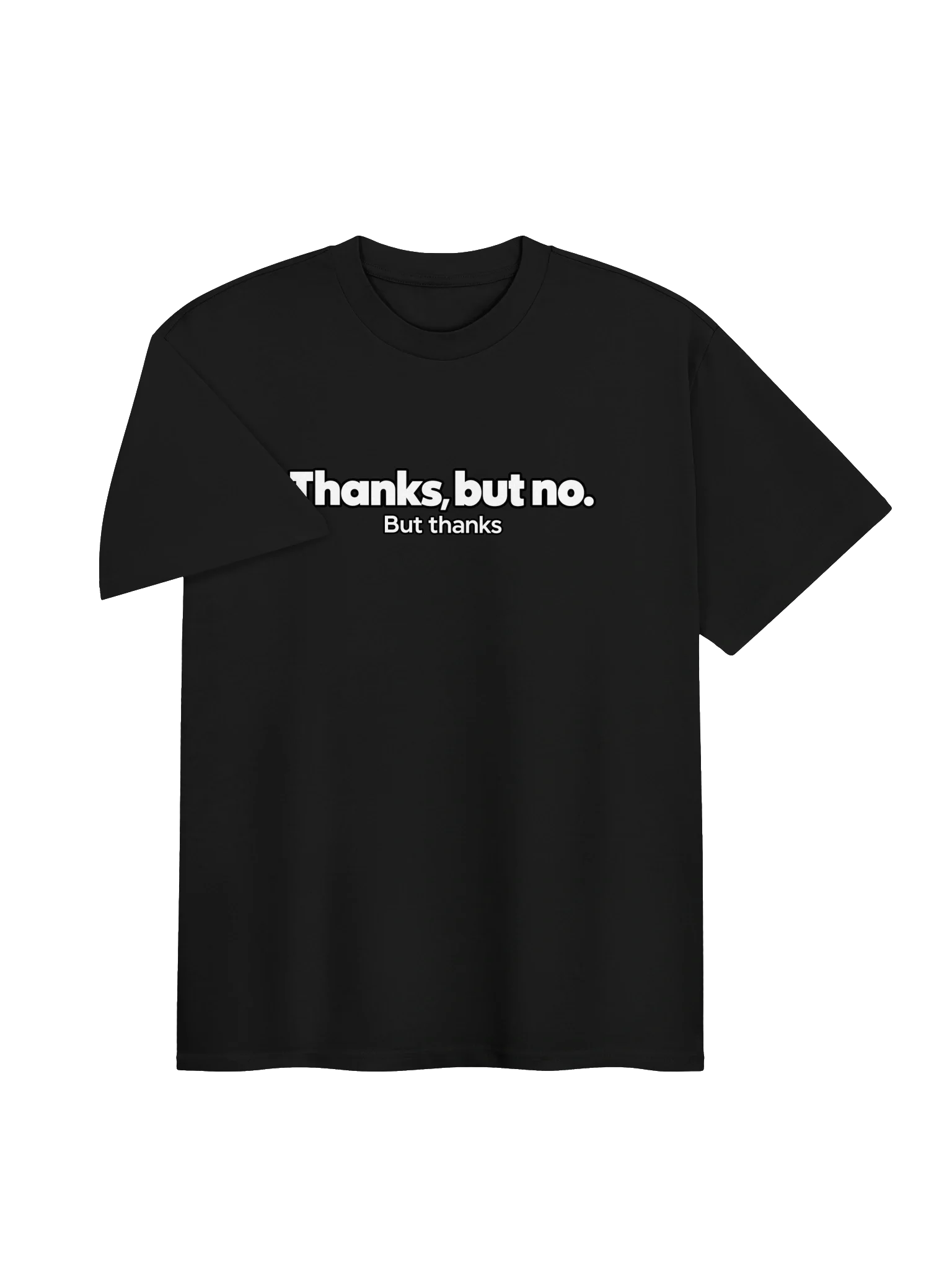 Thanks, But No. Oversized Tee, Black, view 3