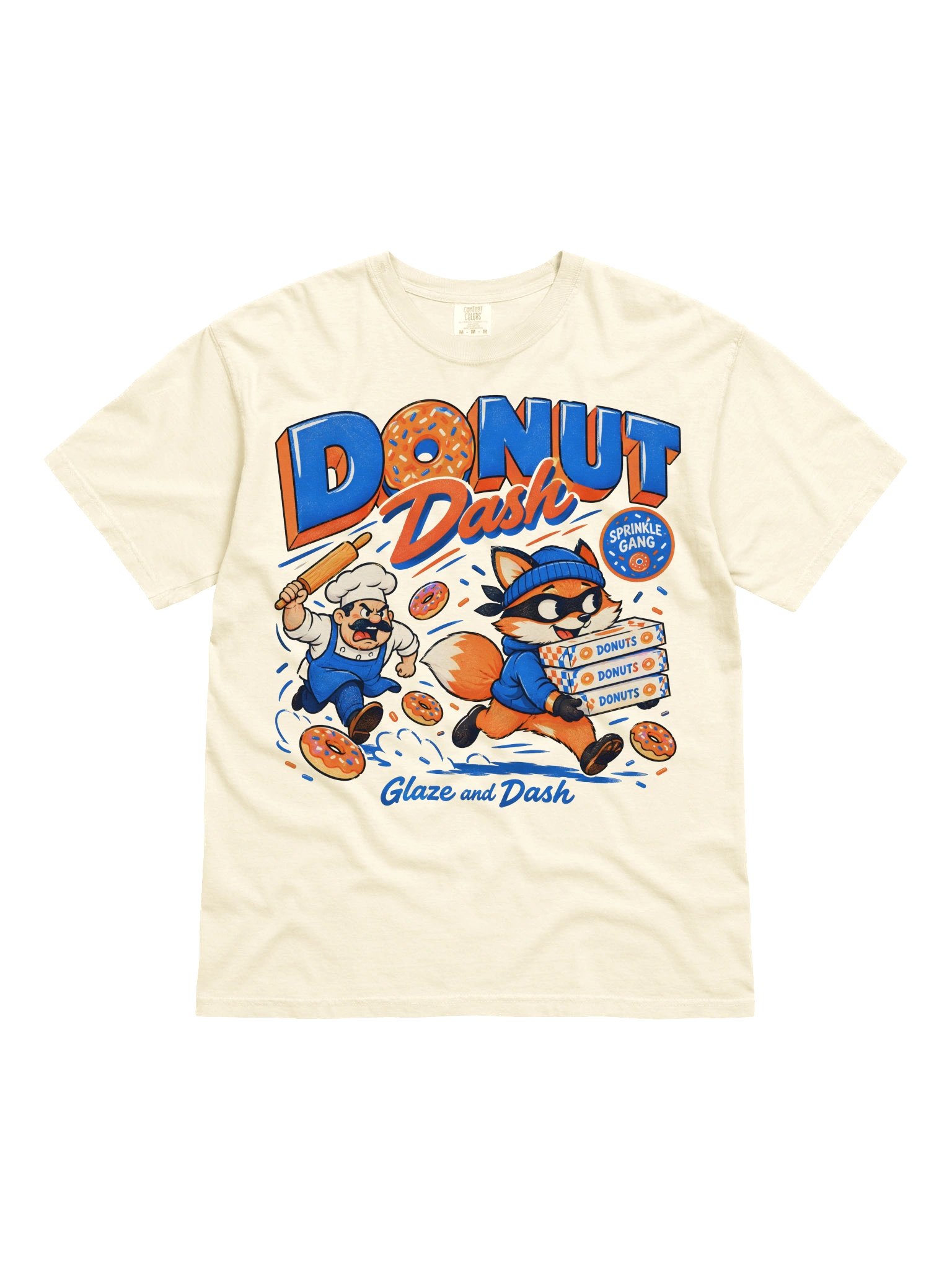 Donut Dash Shirt - Glaze and Dash - Fox Stealing Donuts Funny Tee - Sprinkle Gang. product image (3)