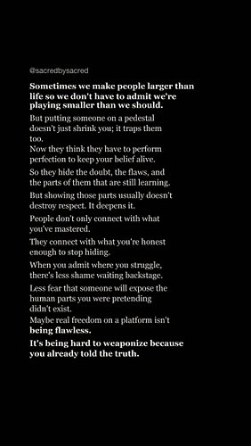 Sometimes we make people larger than life so we don’t have to admit that we’re playing smaller than we should.