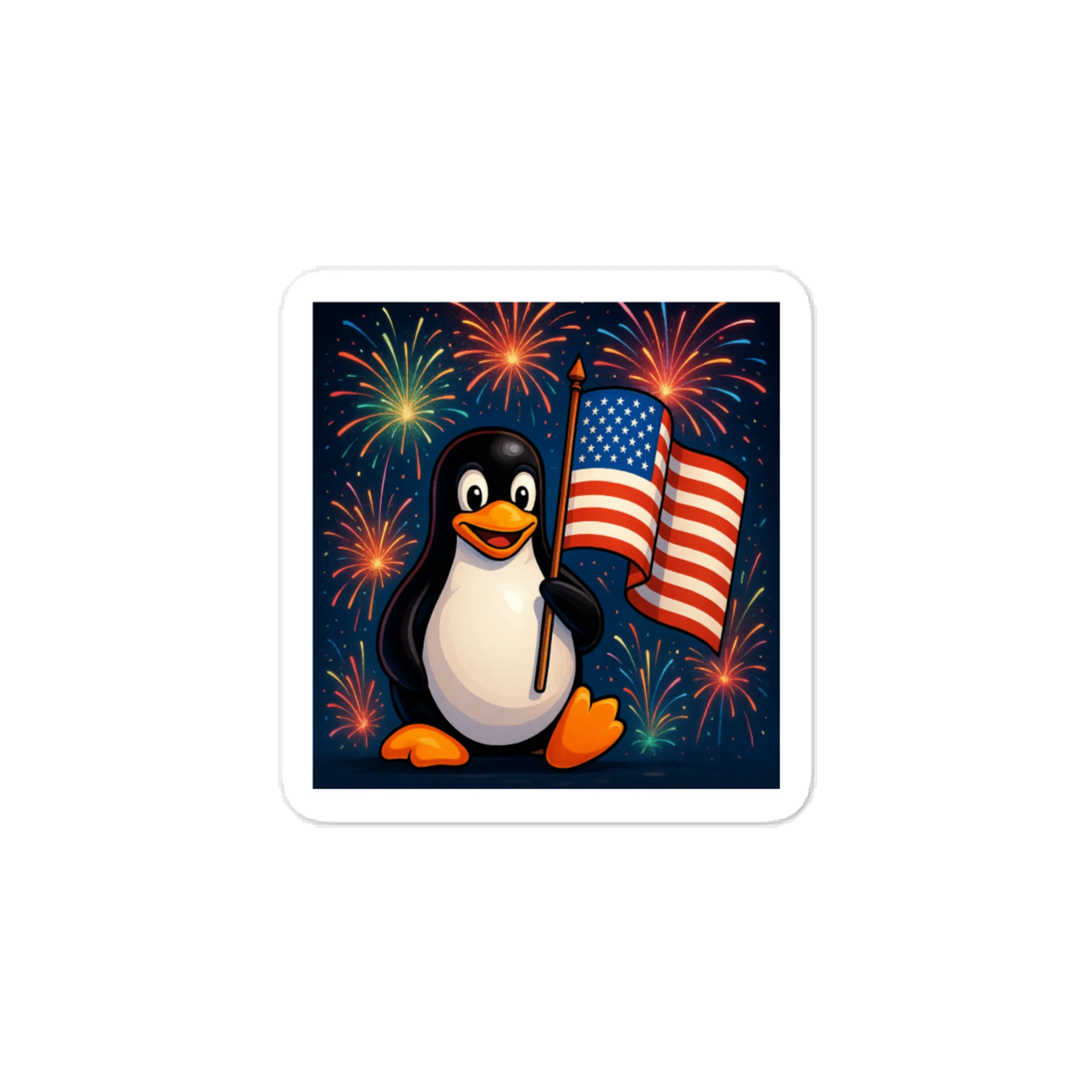 Flag & Fireworks - vinyl sticker product image (1)