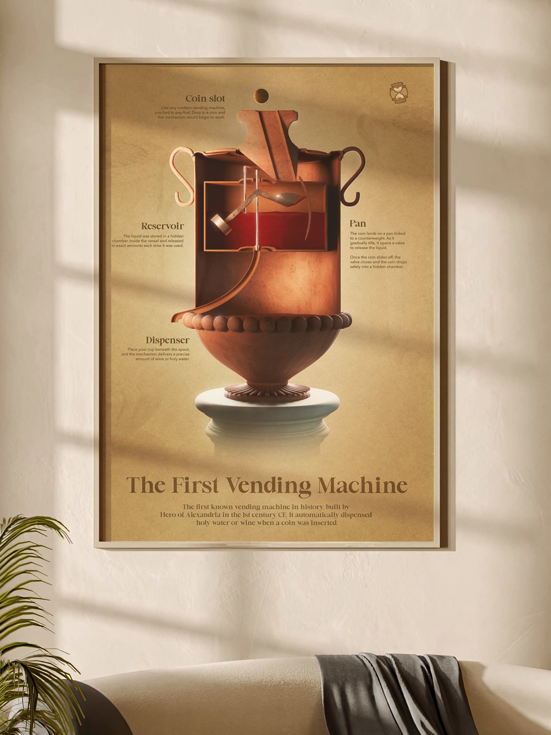 The First Vending Machine (Framed Poster) product image (1)