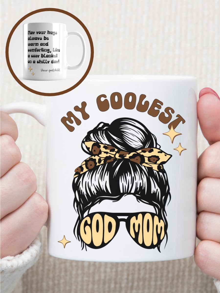Retro groovy coffee mug, Godmother proposal, Birthday gift for godmom product image (1)