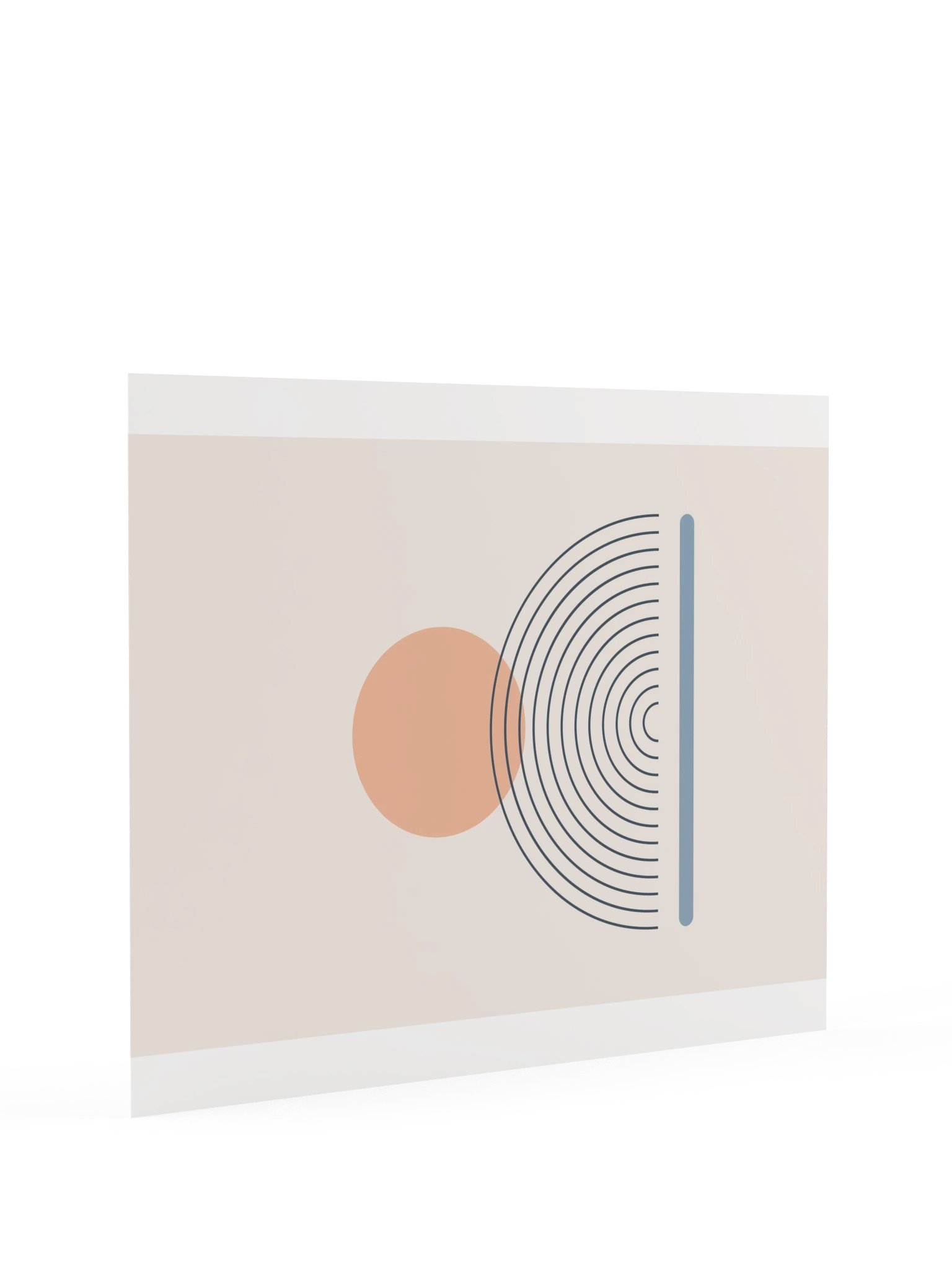 Peach Sunrise Rainbow Print | Dusty Blue Bathroom Wall Art product image (9)