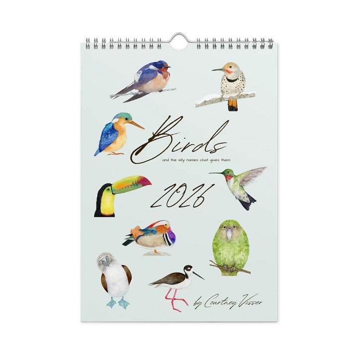 Birds 2026 - watercolour wall calendar (MON-SUN) product image (1)