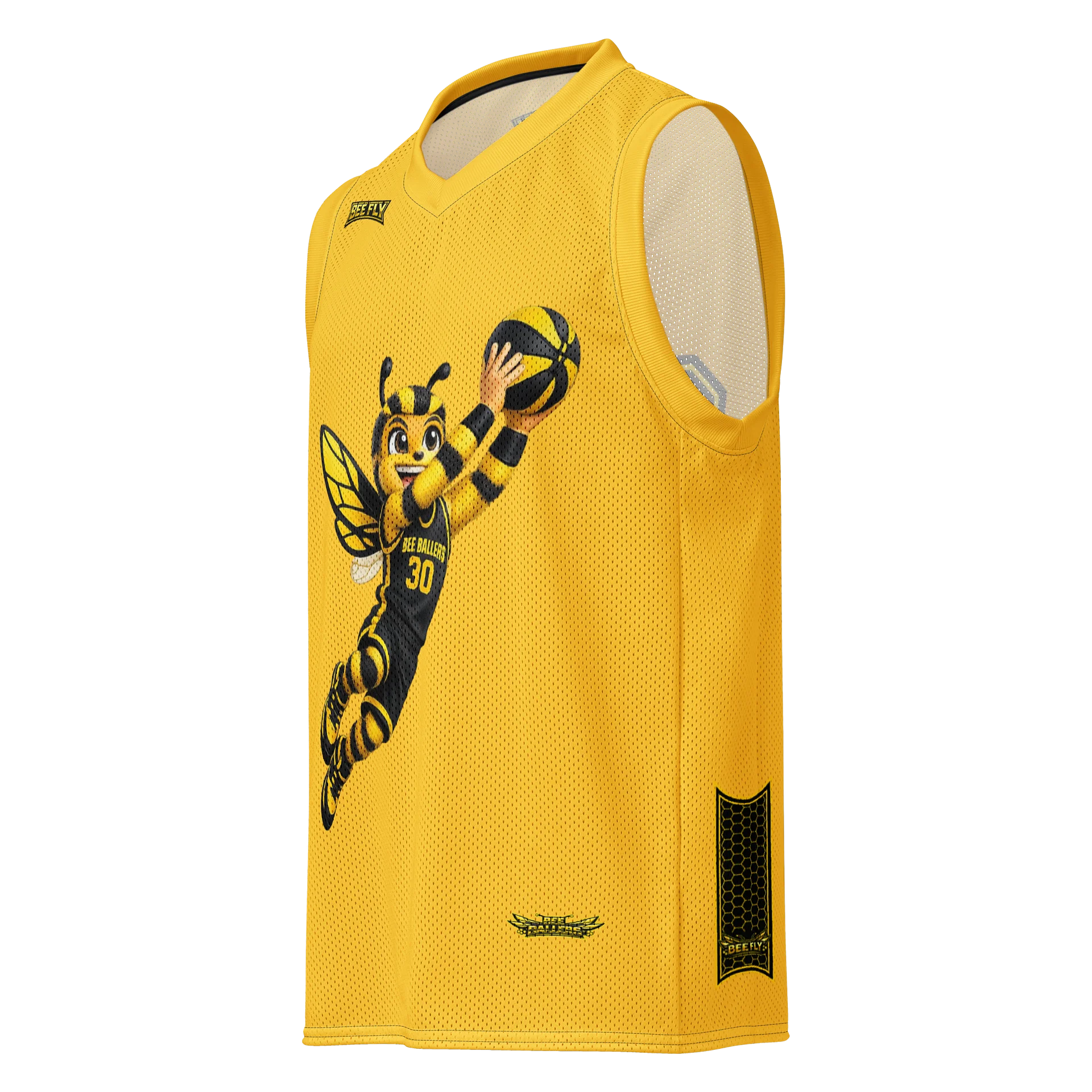 BEE BALLERS™ Bee Fly Yellow Mesh Basketball Jersey product image (1)