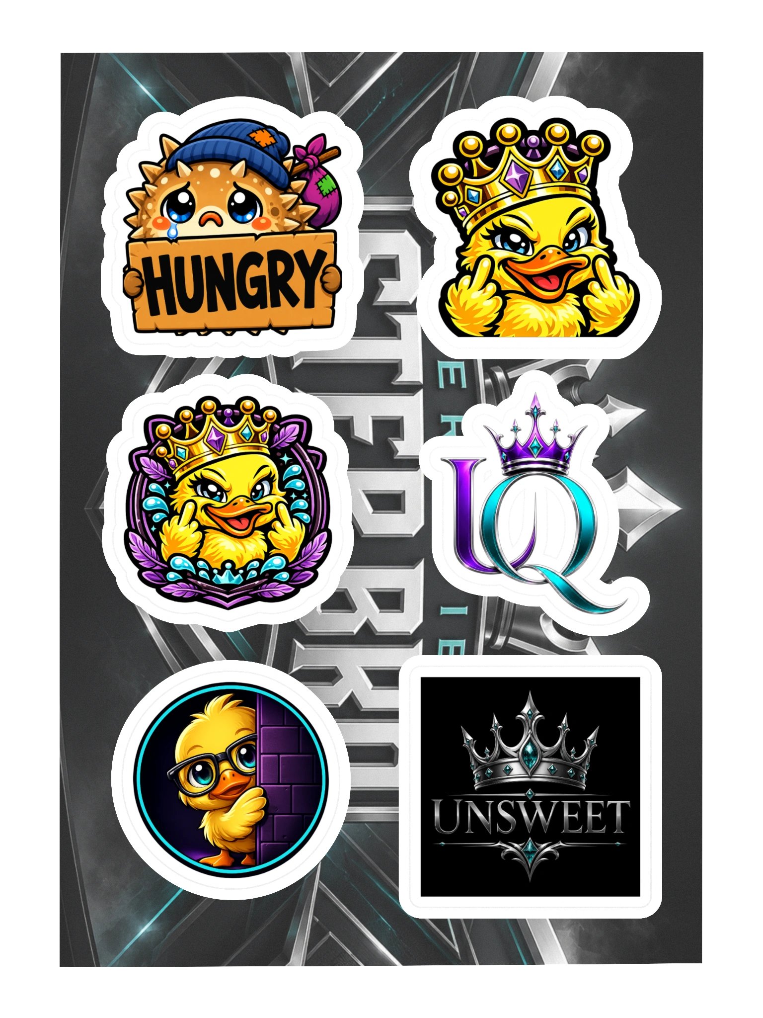 UnsweetQueen Crowned Duck Sticker Sheet product image (3)