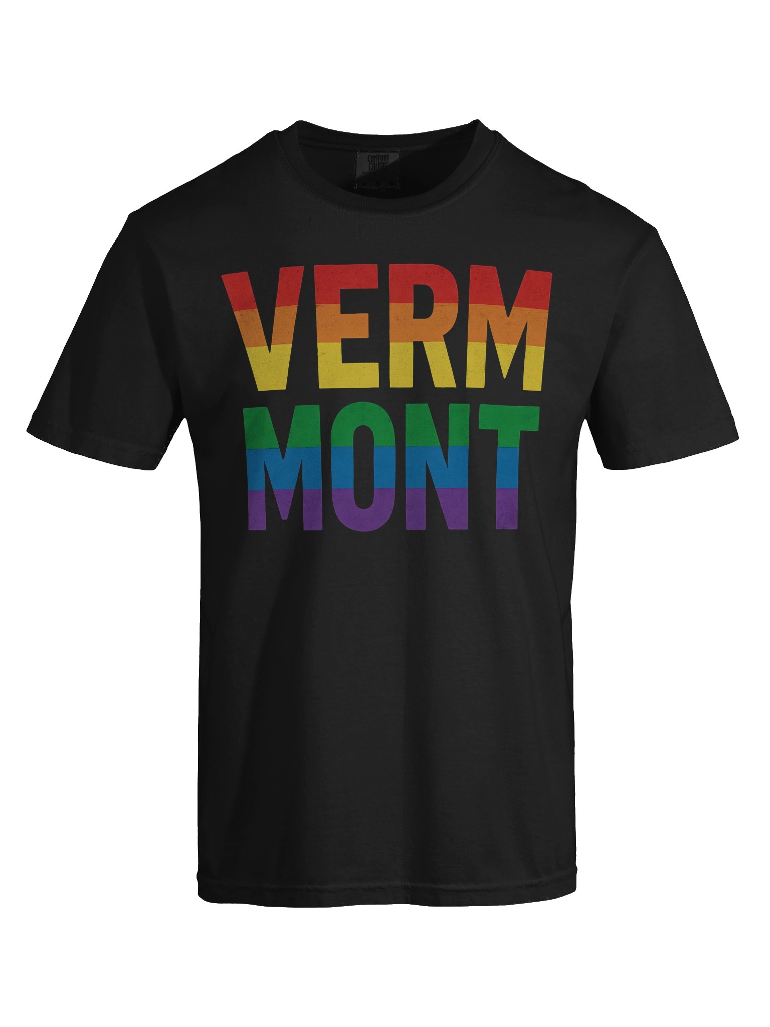 Vermont Pride Rainbow Text - LGBTQ+ State Pride Design for Equality and Love T-shirt product image (7)