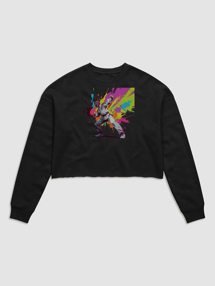 Bella+Canvas Women's Fleece Crop Sweatshirt ( D_0144_Color Kick Taekwondo Boy of the Streets ) product image (2)