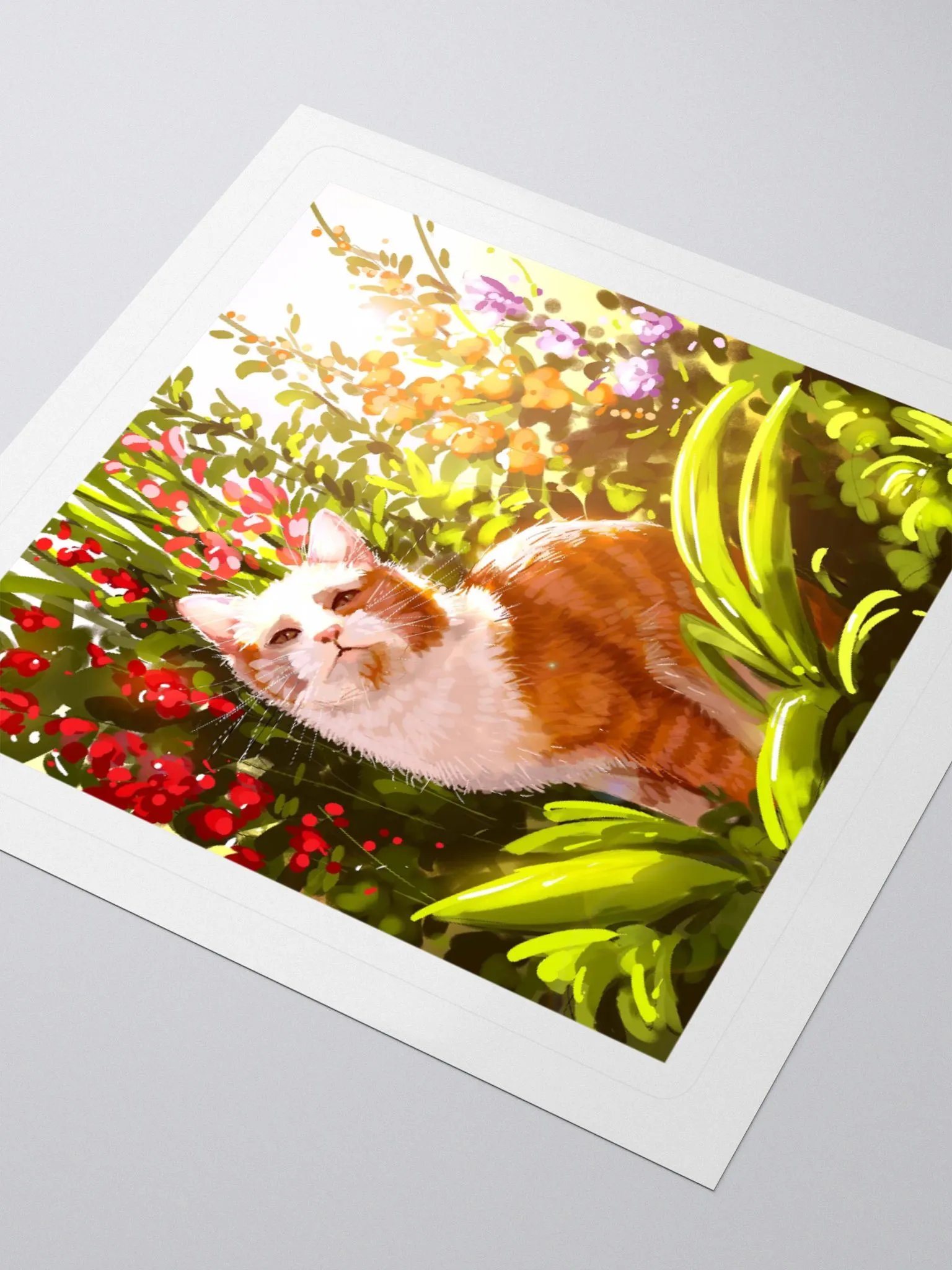 Cat in the garden sticker product image (4)