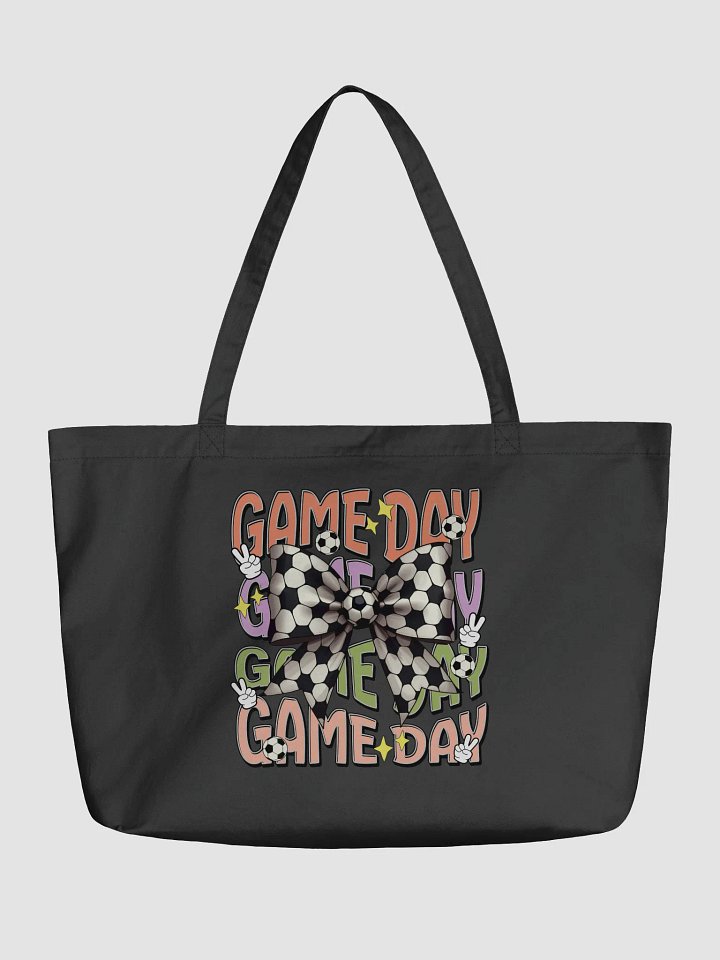 Game Day Bow Soccer Chic Eco Tote Bag product image (2)