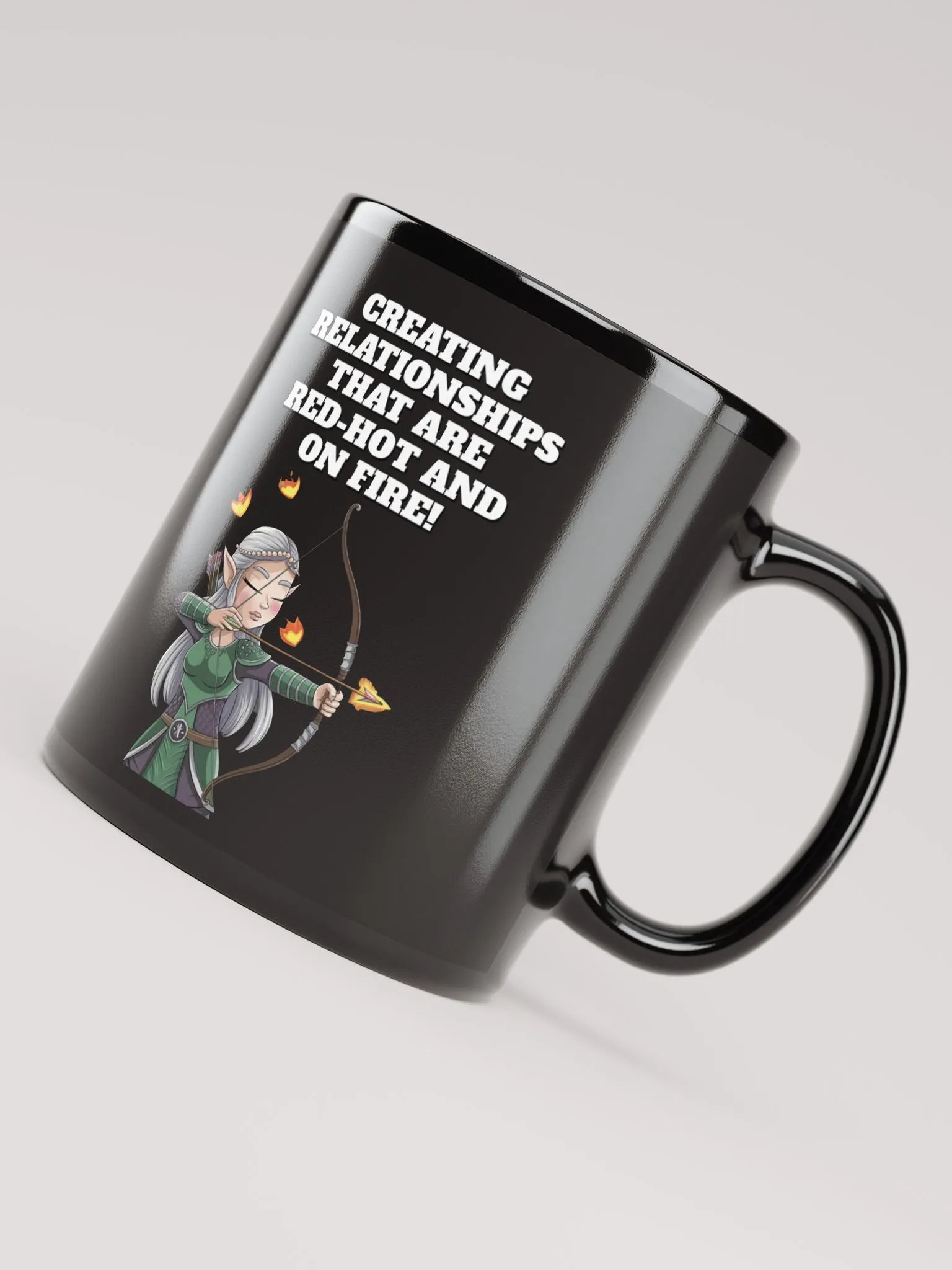 Creating Relationships That Are Red-Hot And On Fire! Valentine's Day Black Mug product image (2)