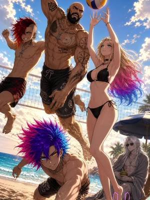 The band's taking a little beach break to soak up some sun. 🌊🔥 