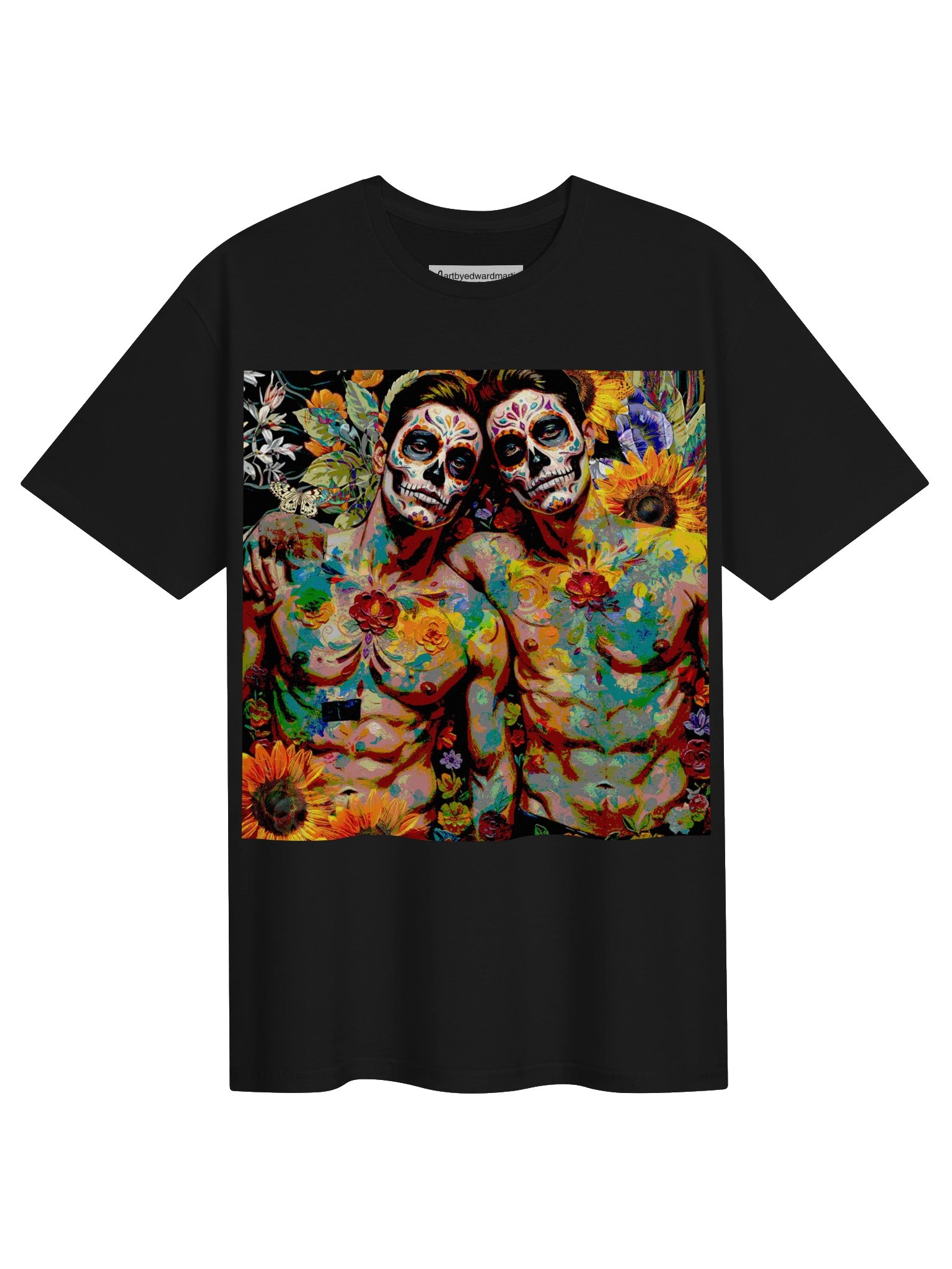 Dia de los Muertos Floral Skull T-Shirt product image (3)