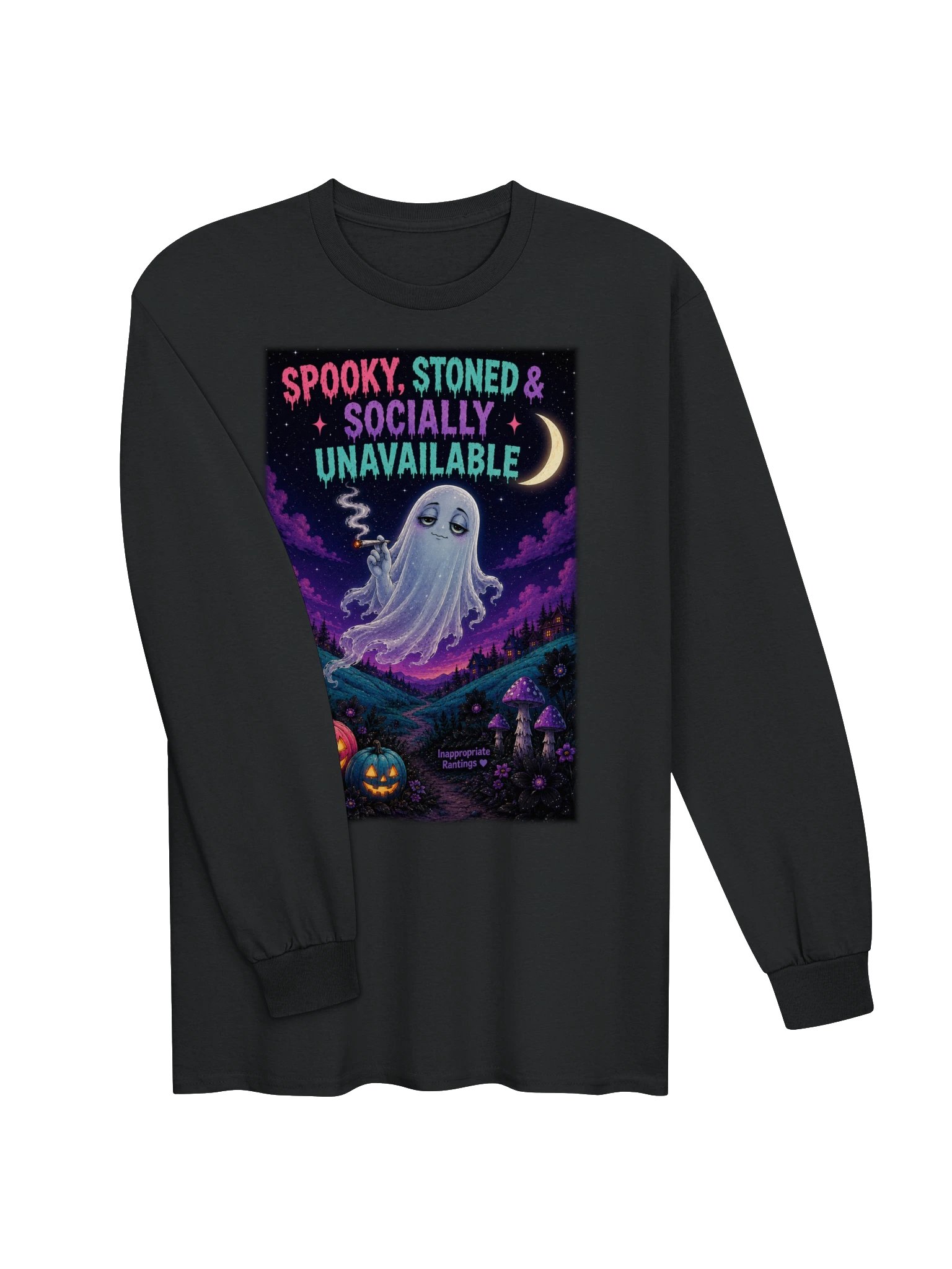 Spooky, Stoned & Socially Unavailable Long Sleeve Tee product image (11)
