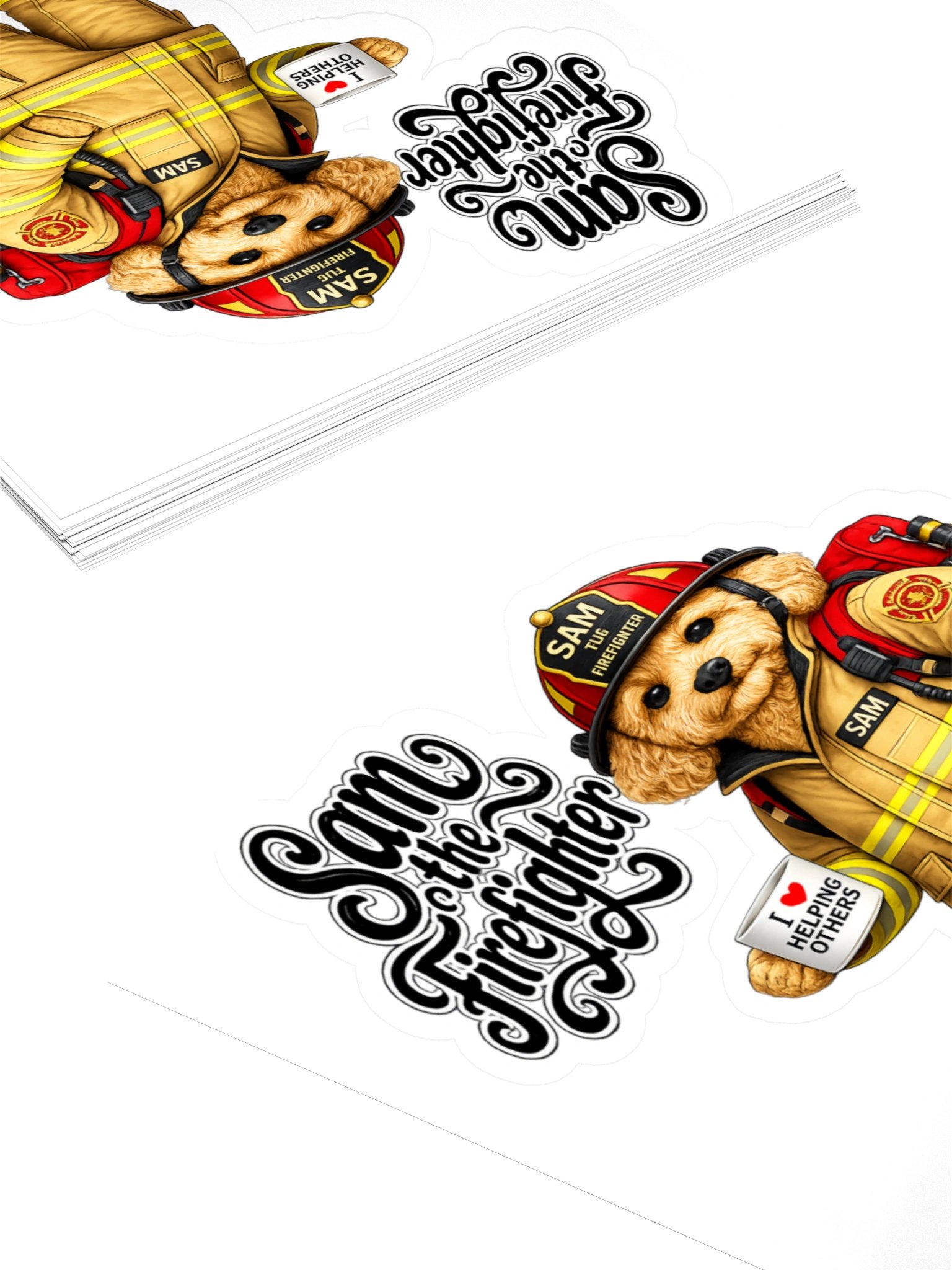 Sam the Firefighter Dog Kiss Cut Sticker product image (4)