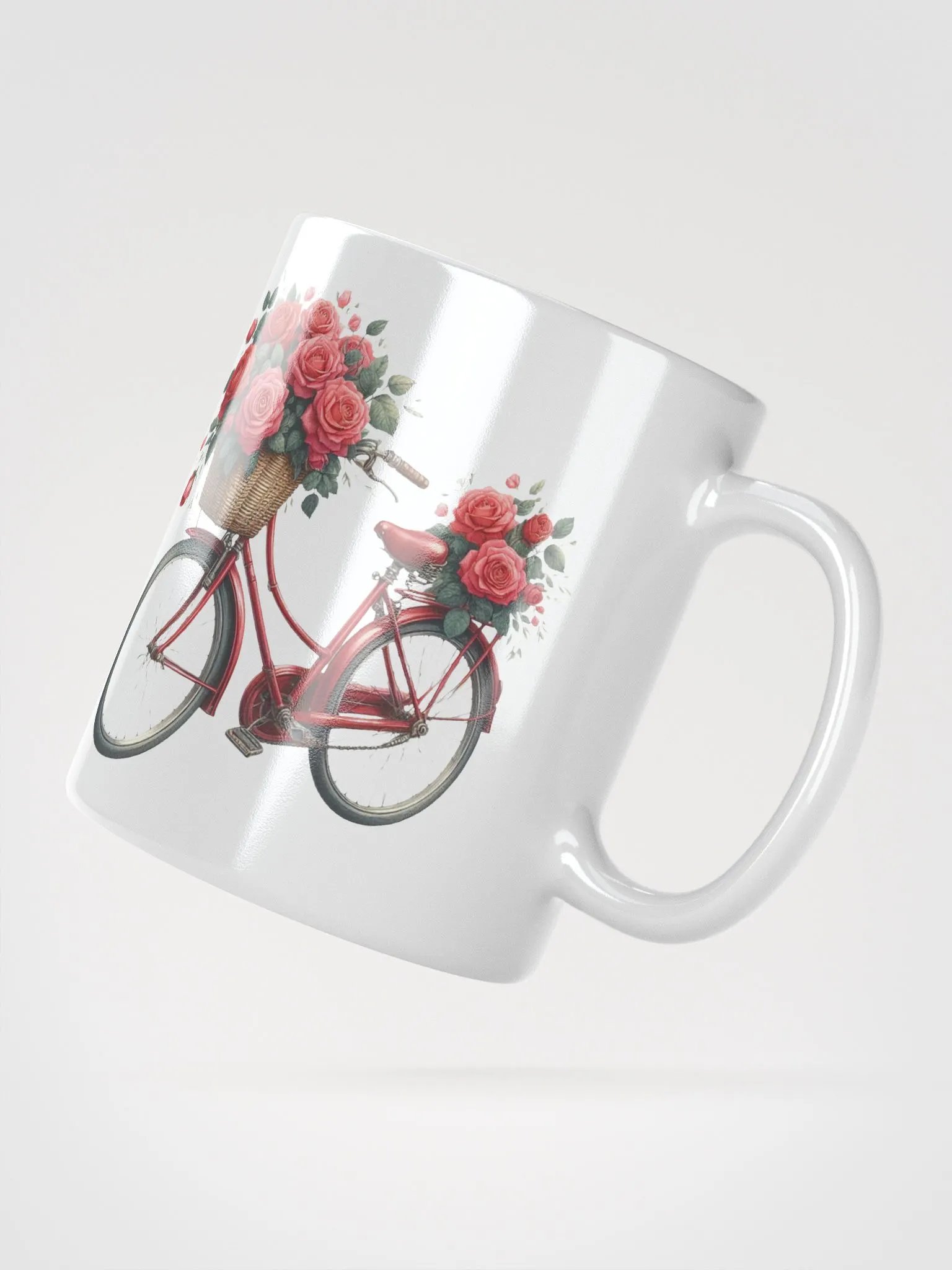 Roses & Bicycles White Mug product image (3)