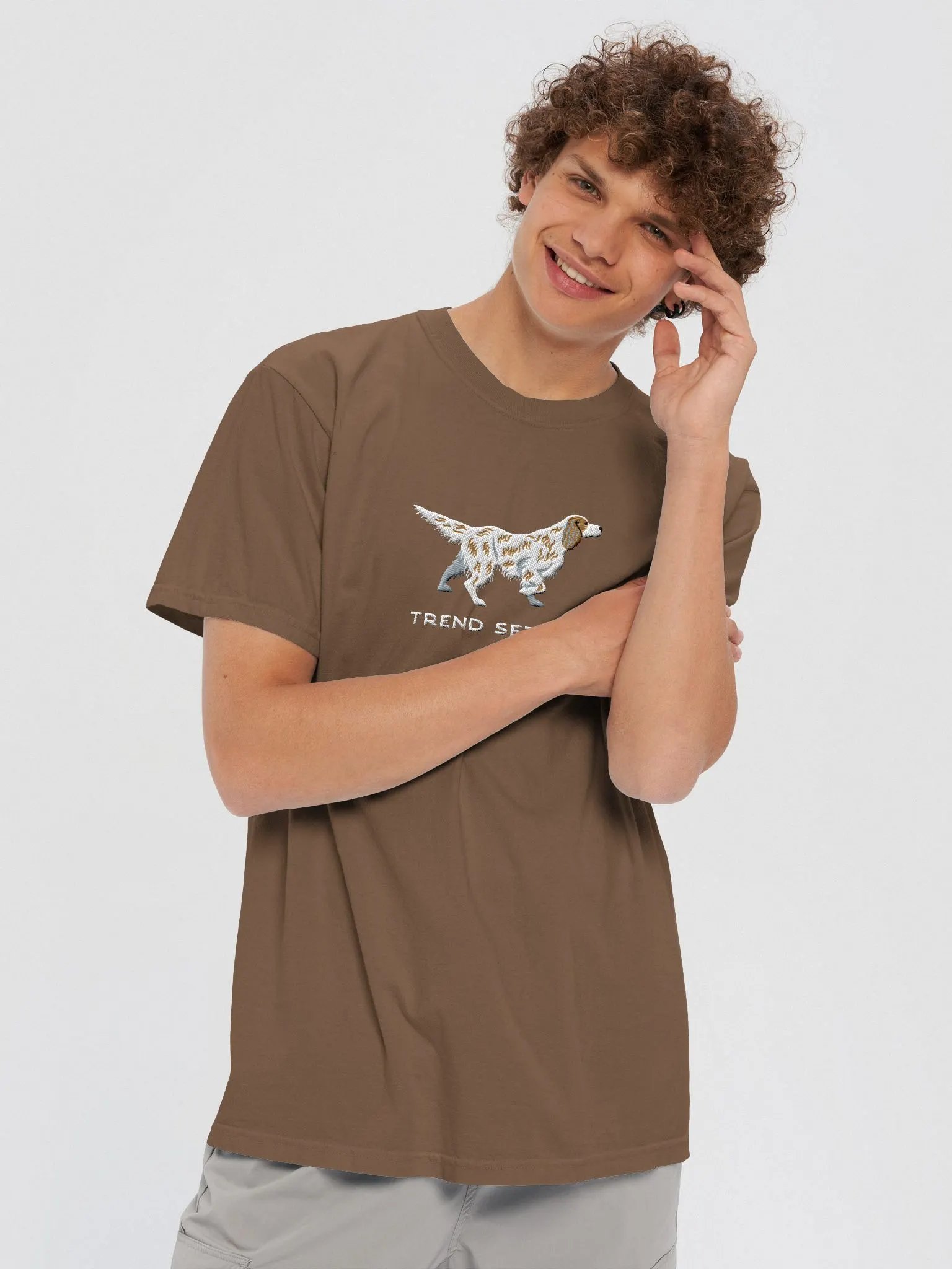 Trend Setter T-Shirt(Embroidered) of an English Setter(Brown) product image (8)