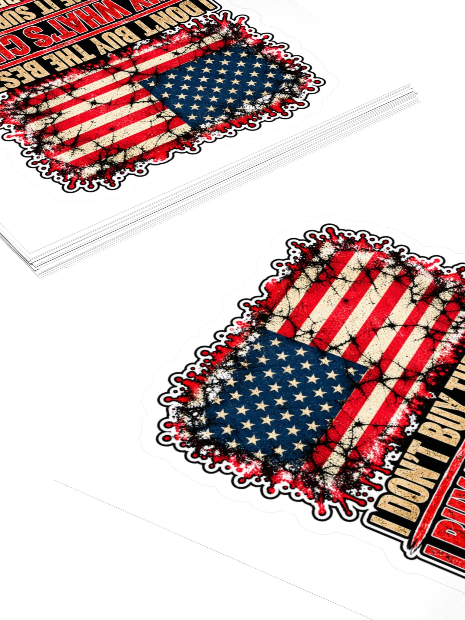 El Cheapo Deluxe Grunge Flag Kiss Cut Sticker product image (10)