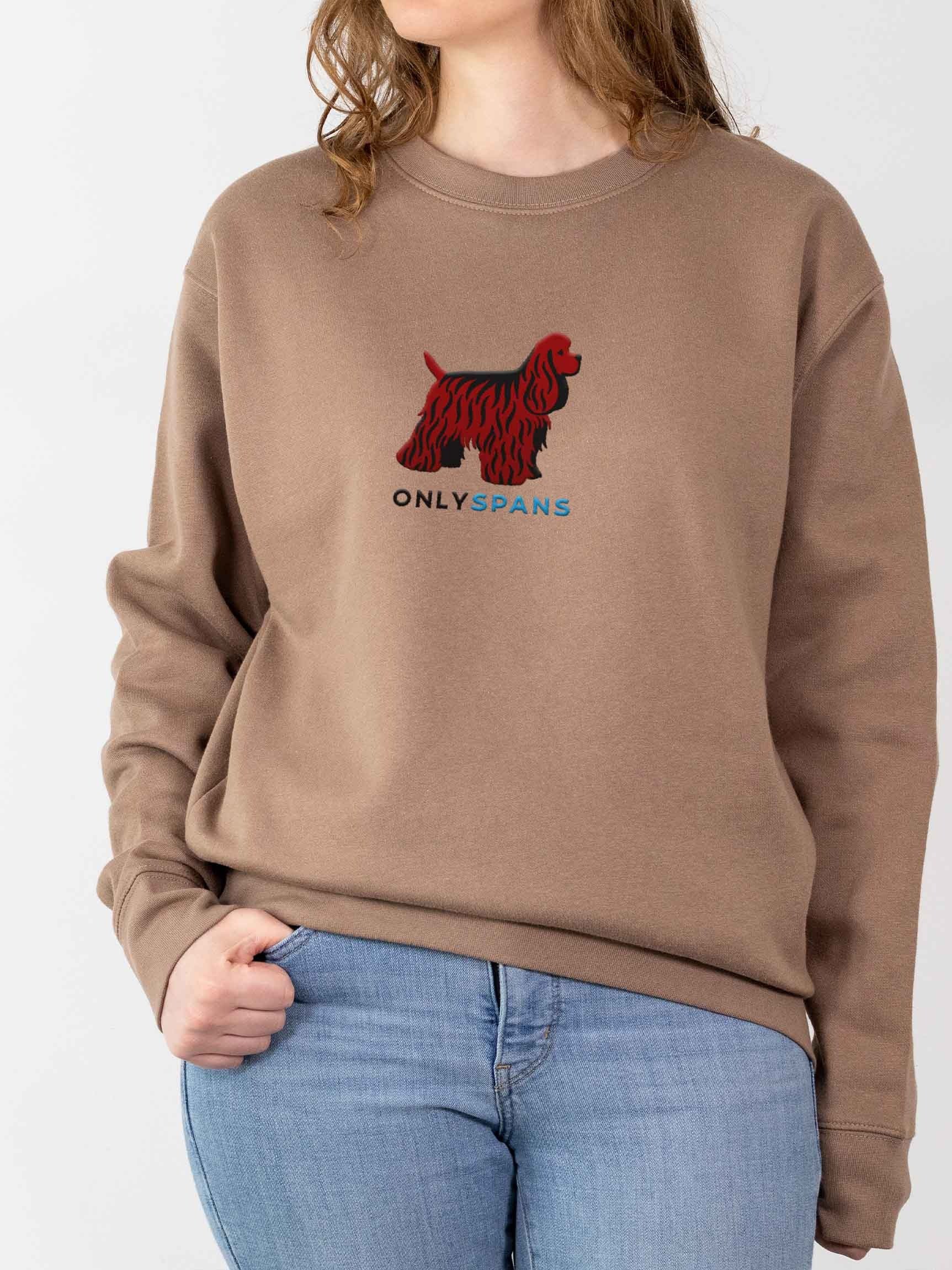 Only Spans Sweatshirt (Embroidered) of an American Cocker Spaniel(Liver) product image (2)