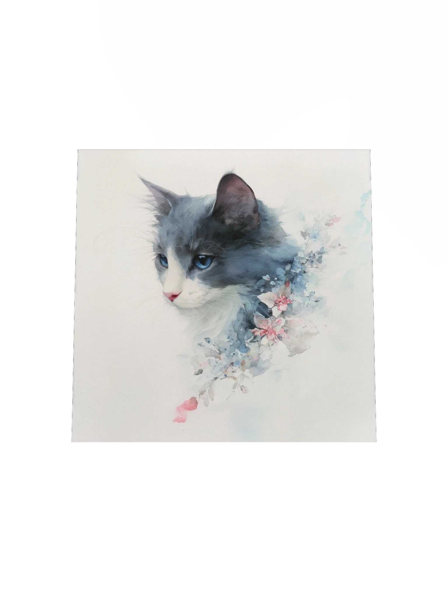 Powder Blue: Gray Cat Floral product image (16)