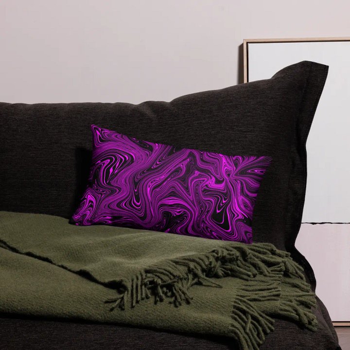 Premium Pillow Case - Purple and Black Fluid Swirls product image (2)