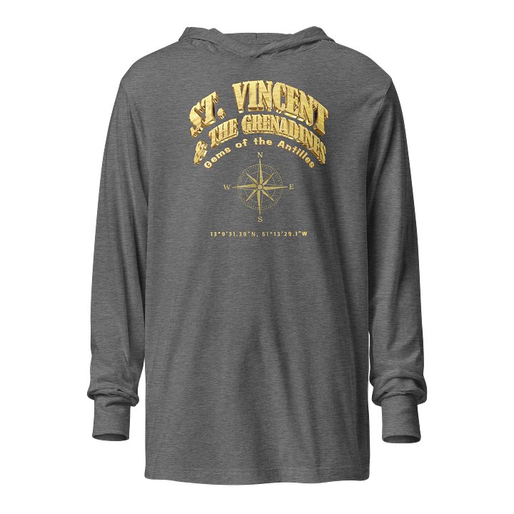 Compass - St. Vincent and the Grenadines - Vintage Gold | Unisex Hooded Long Sleeve Tee | 5 Colors product image (1)