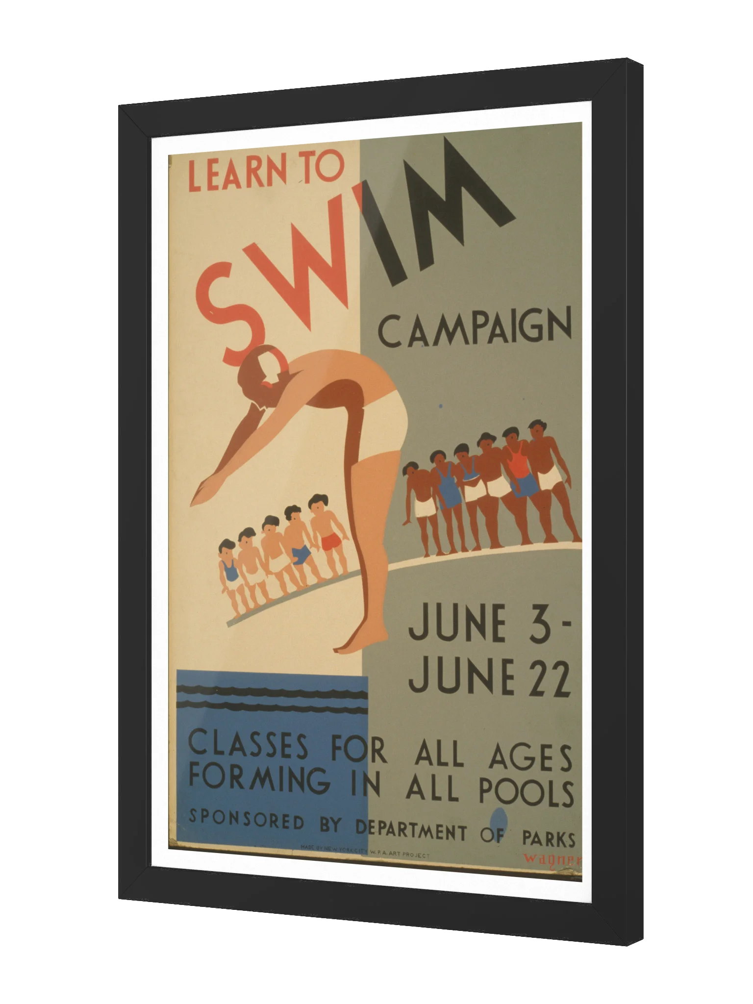 Learn to Swim Framed Print product image (7)