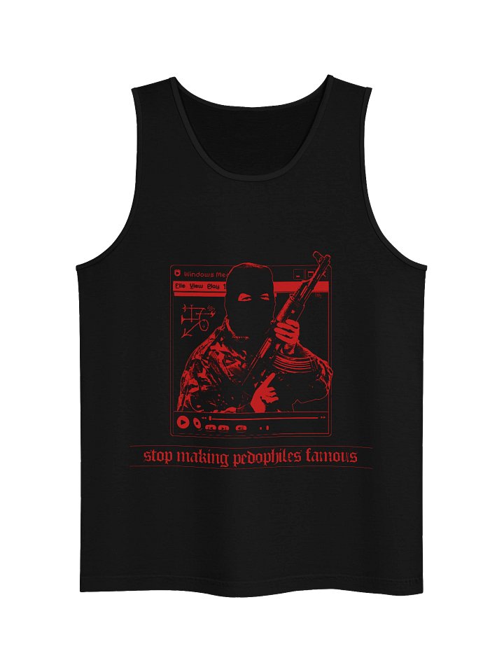 "STOP MAKING PEDOS FAMOUS" TANKTOP RED product image (1)