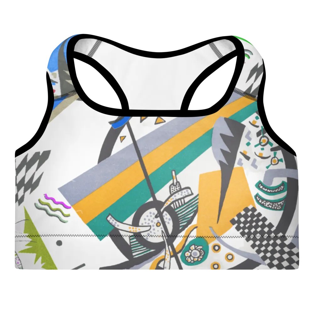 Abstract Lithographic Pattern Design Padded Sports Bra - V4 product image (2)