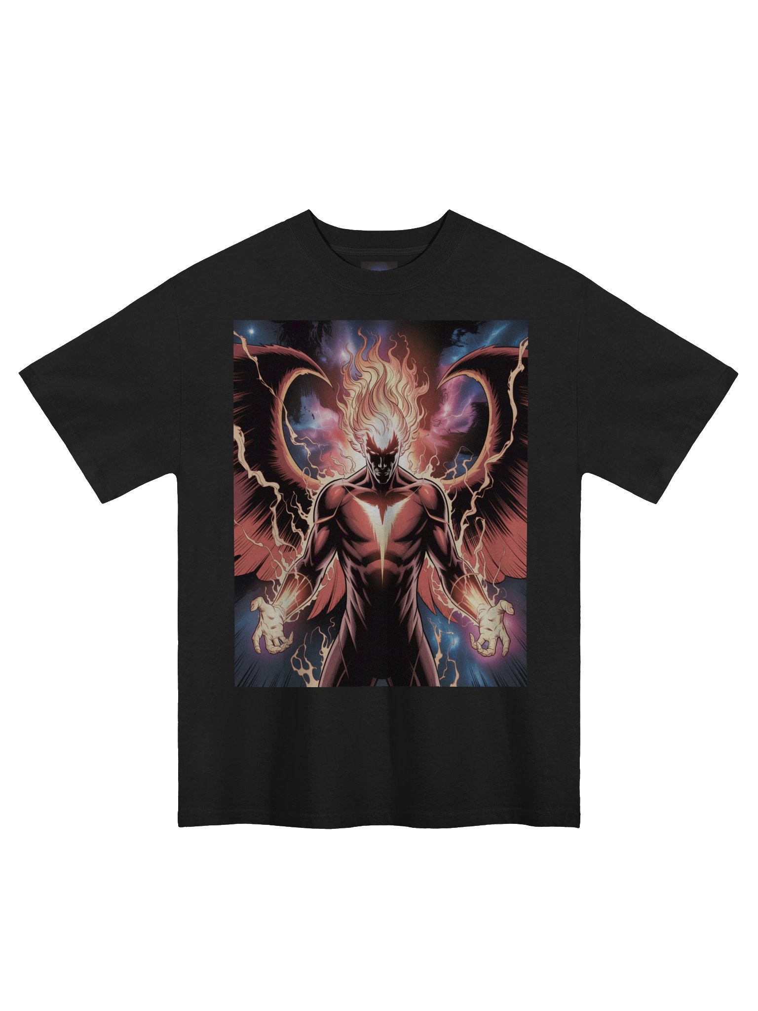 Dark Phoenix Inferno Eclipse Oversized Faded T-Shirt – Phoenix Fury Mantle product image (3)