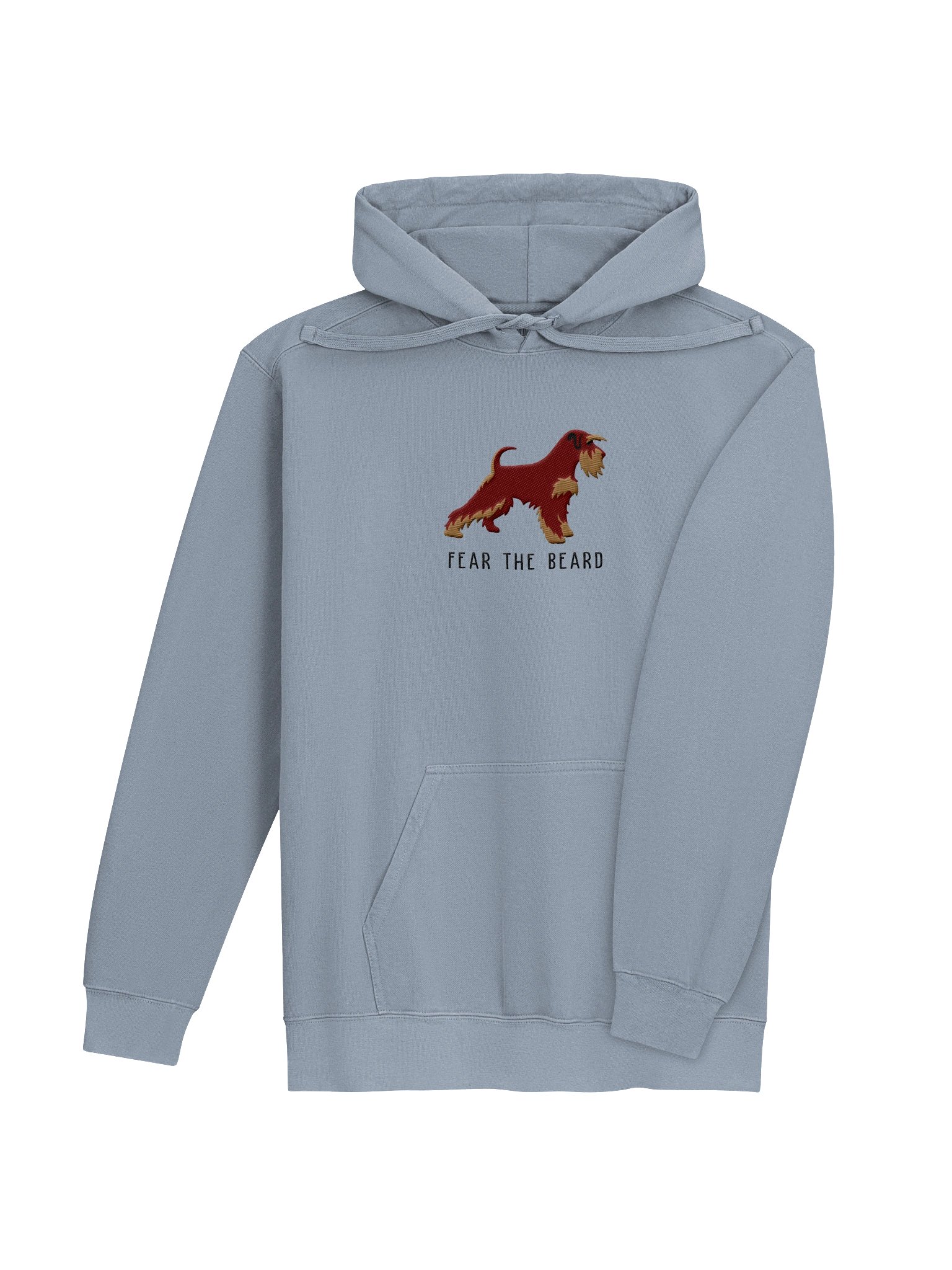 Fear the Beard Premium Hoodie (Embroidered) of a Miniature Schnauzer(Liver & Tan) product image (12)